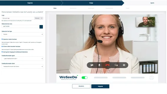 Screenshot van de beheeromgeving in WeSeeDo waar je je account kan personaliseren